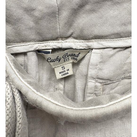 Lucky Brand Taupe Linen Pull On Pants, Drawstring, Jogger, Women's Size S - Picture 2 of 4